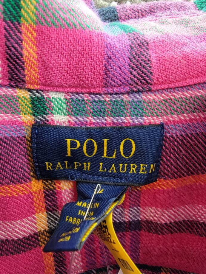 Polo Ralph Lauren Plaid Twill Shirtdress Big Girls 14 Multi Collared Long Sleeve