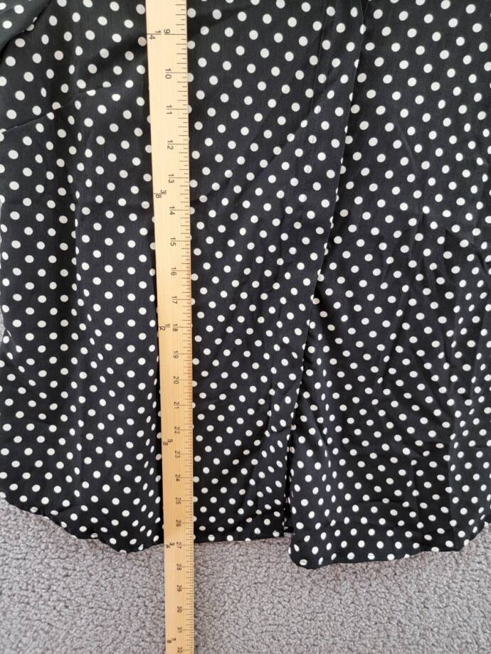Riley & Rae Polka Dot Tie Neck Blouse Womens XL Black/White Collared Long Sleeve