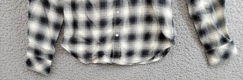 Polo Ralph Lauren Plaid Flannel Western Button Shirt Big Girls 10 Cream/Black