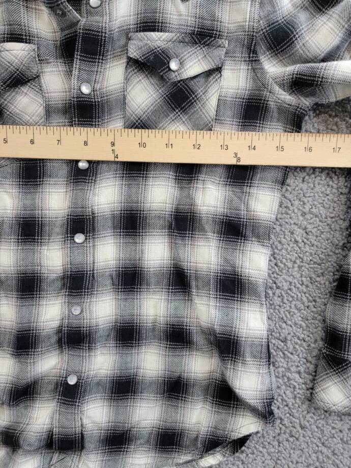 Polo Ralph Lauren Plaid Flannel Western Button Shirt Big Girls 10 Cream/Black