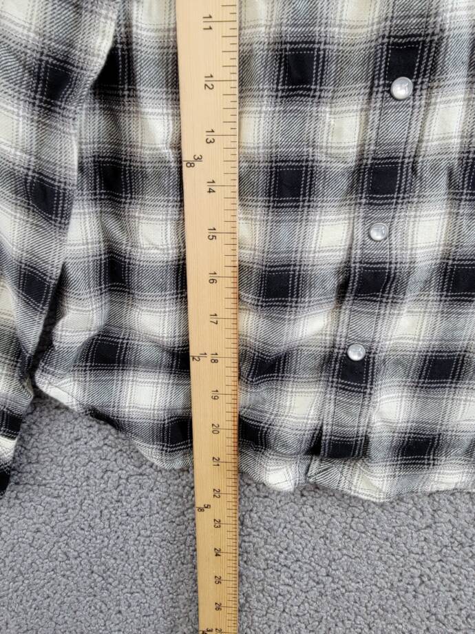 Polo Ralph Lauren Plaid Flannel Western Button Shirt Big Girls 10 Cream/Black