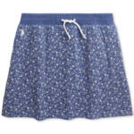 Polo Ralph Lauren Floral Quilted Double-Knit Skirt Big Girls XL (16) Blue PullOn