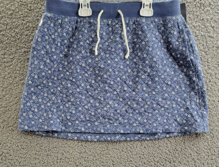 Polo Ralph Lauren Floral Quilted Double-Knit Skirt Big Girls XL (16) Blue PullOn