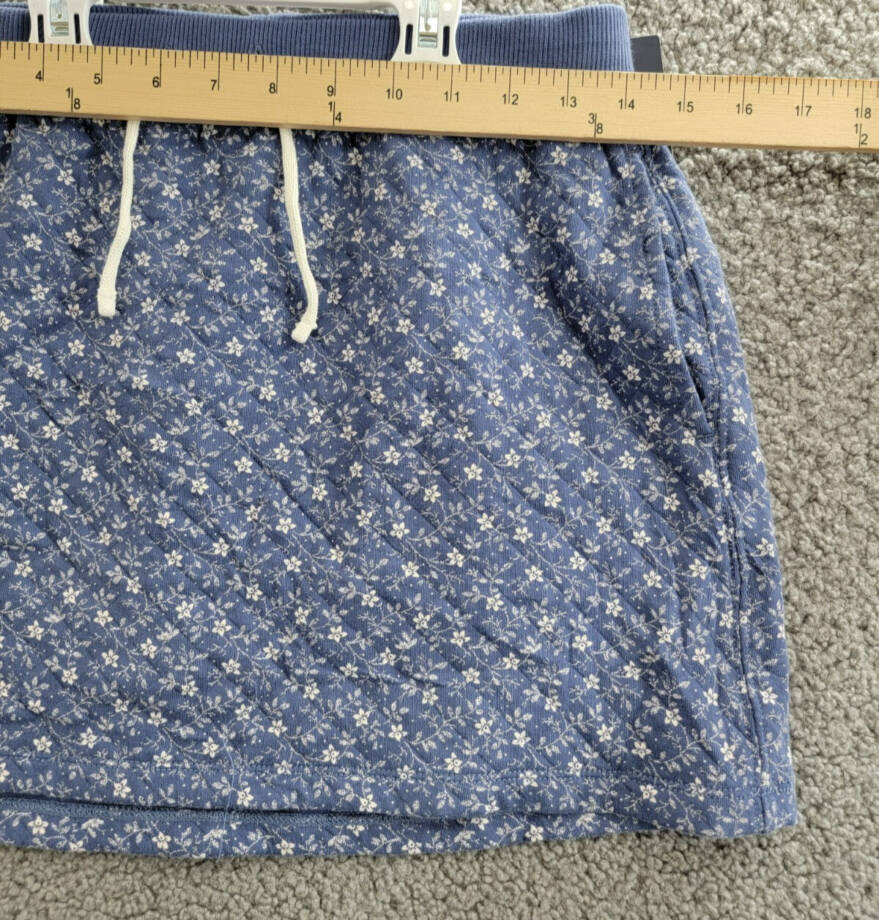 Polo Ralph Lauren Floral Quilted Double-Knit Skirt Big Girls XL (16) Blue PullOn