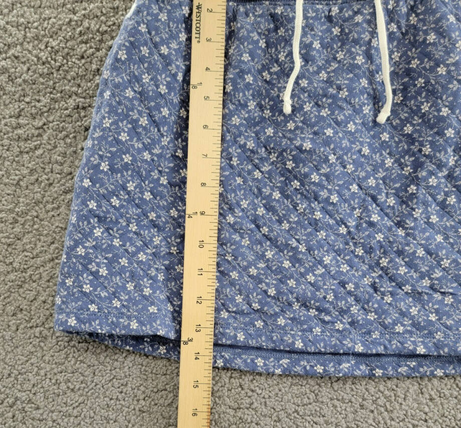 Polo Ralph Lauren Floral Quilted Double-Knit Skirt Big Girls XL (16) Blue PullOn