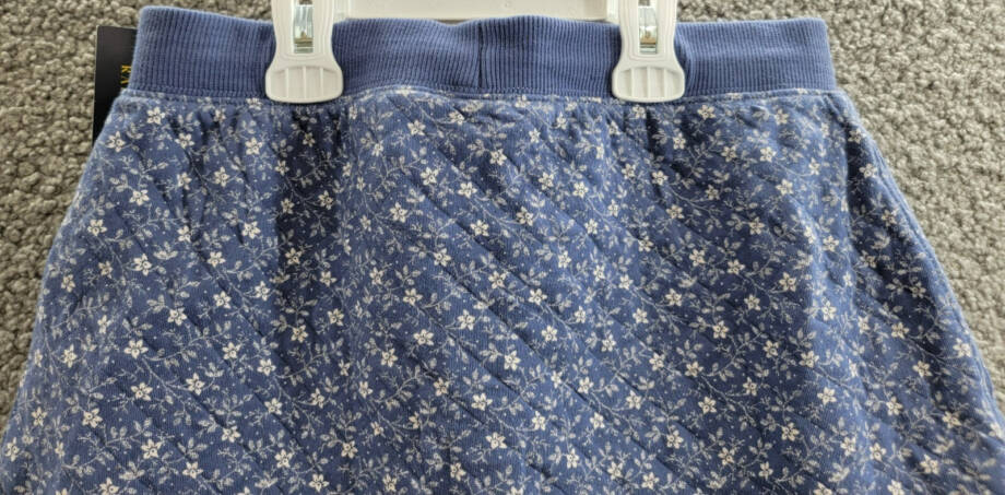 Polo Ralph Lauren Floral Quilted Double-Knit Skirt Big Girls XL (16) Blue PullOn