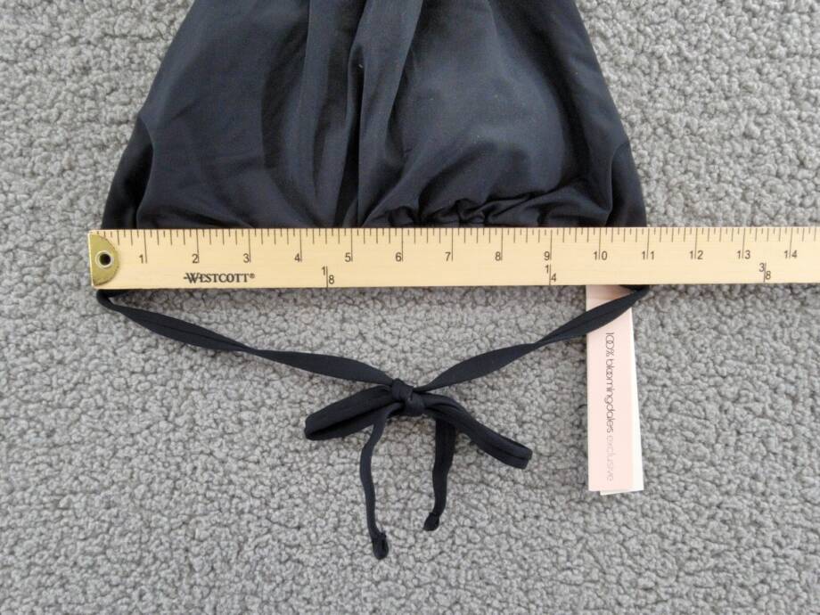 AQUA High Neck Halter Bikini Top Women's S Black Solid Back Tie Closure