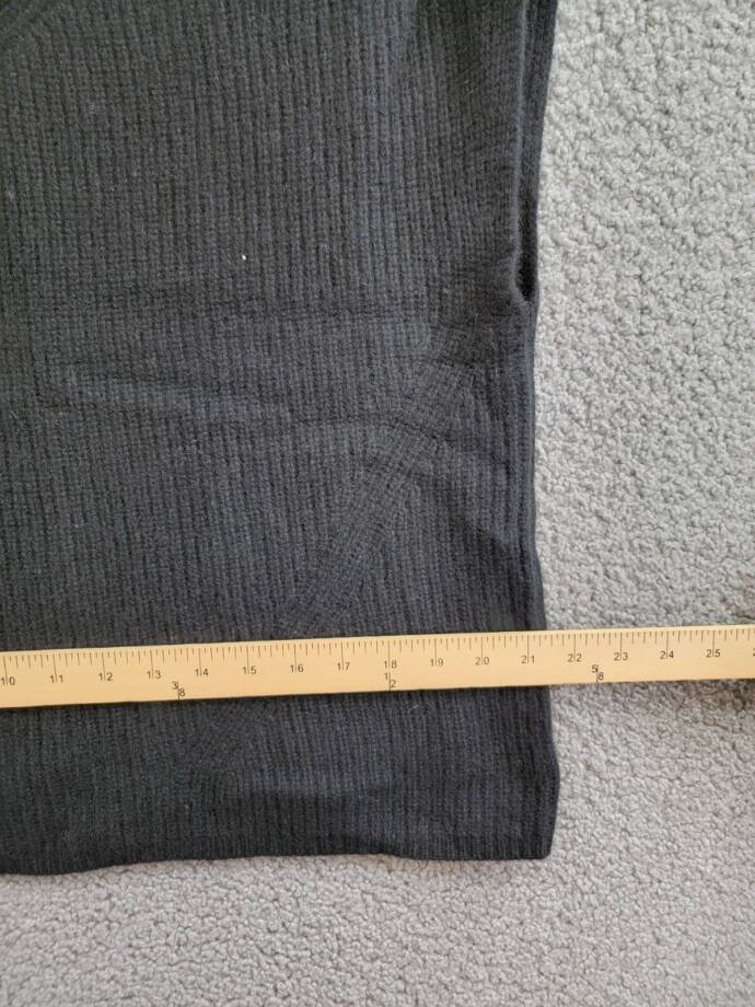 C by Bloomingdale's Cashmere Funnel Neck Sweater Women's S Black Short Sleeve