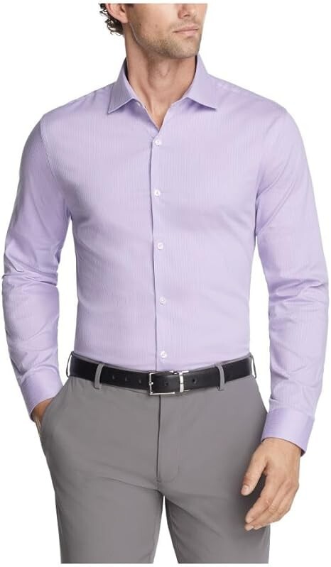 Kenneth Cole Reaction Techni-Cole Slim Fit Flex Dress Shirt Men's XL 36/37 17