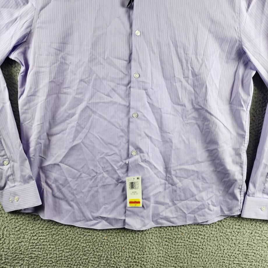 Kenneth Cole Reaction Techni-Cole Slim Fit Flex Dress Shirt Men's XL 36/37 17
