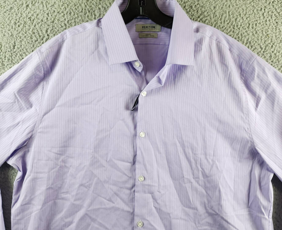 Kenneth Cole Reaction Techni-Cole Slim Fit Flex Dress Shirt Men's XL 36/37 17