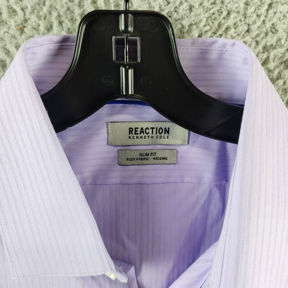 Kenneth Cole Reaction Techni-Cole Slim Fit Flex Dress Shirt Men's XL 36/37 17