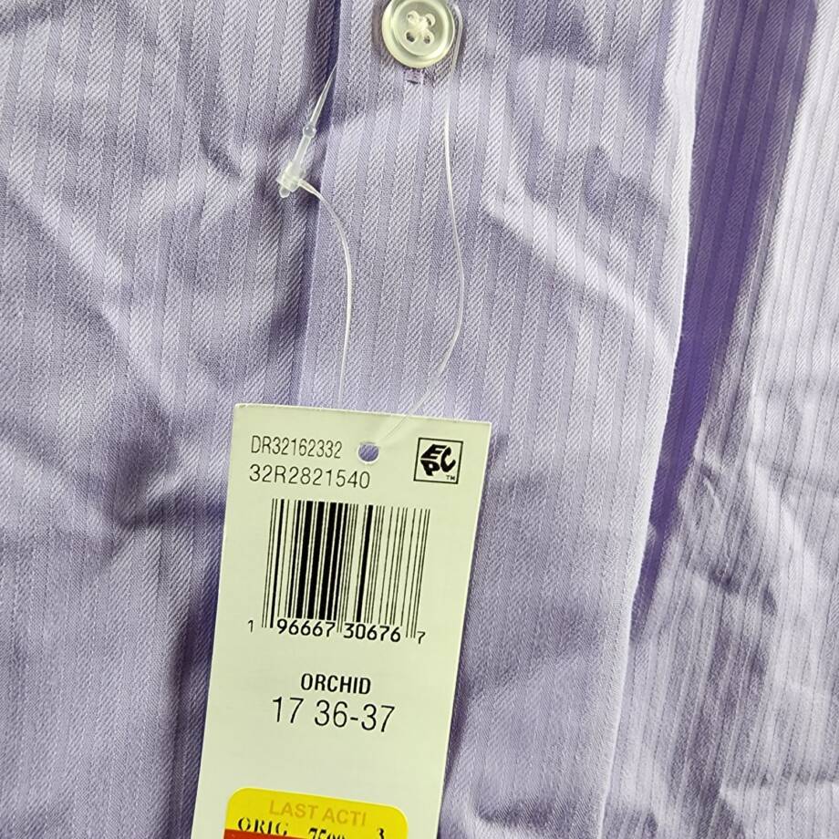 Kenneth Cole Reaction Techni-Cole Slim Fit Flex Dress Shirt Men's XL 36/37 17