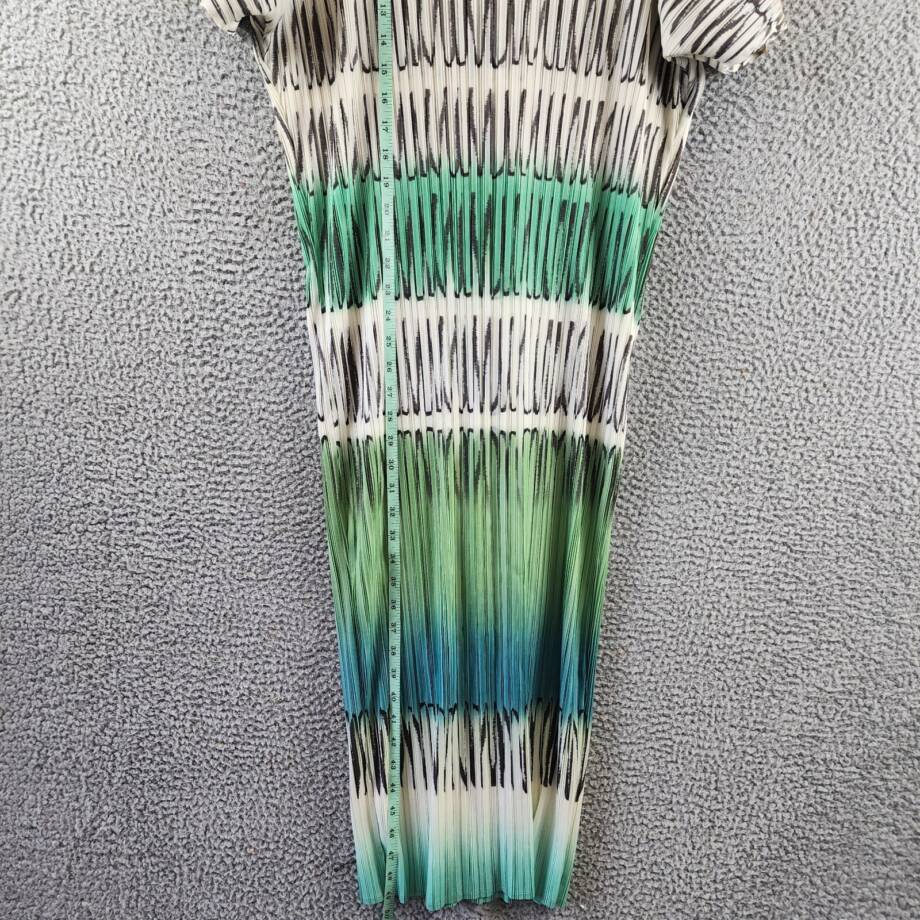 N By Nancy Crinkled Printed Dress Women's 2XL Multicolor V-Neck Short Sleeve