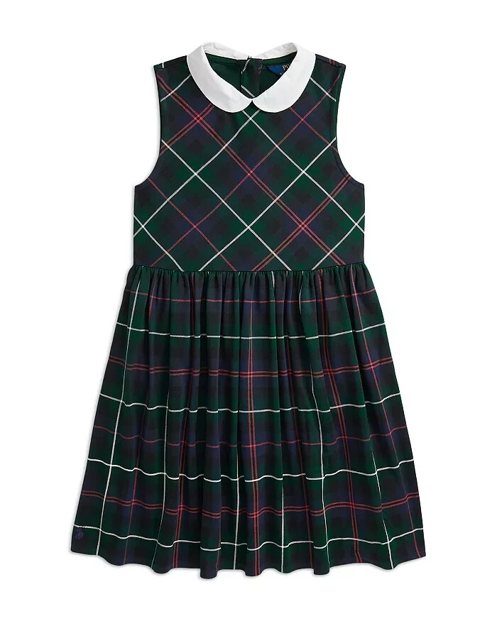 Polo Ralph Lauren Plaid Ponte Dress Big Girls XL (16) Multi Button Back Closure