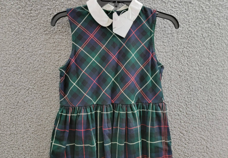 Polo Ralph Lauren Plaid Ponte Dress Big Girls XL (16) Multi Button Back Closure