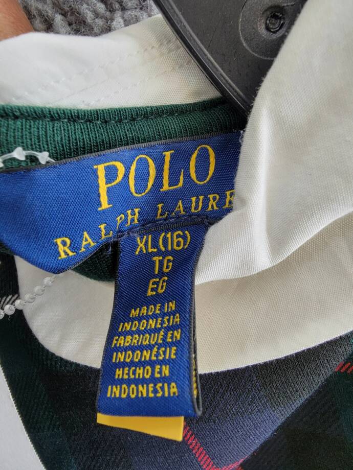 Polo Ralph Lauren Plaid Ponte Dress Big Girls XL (16) Multi Button Back Closure