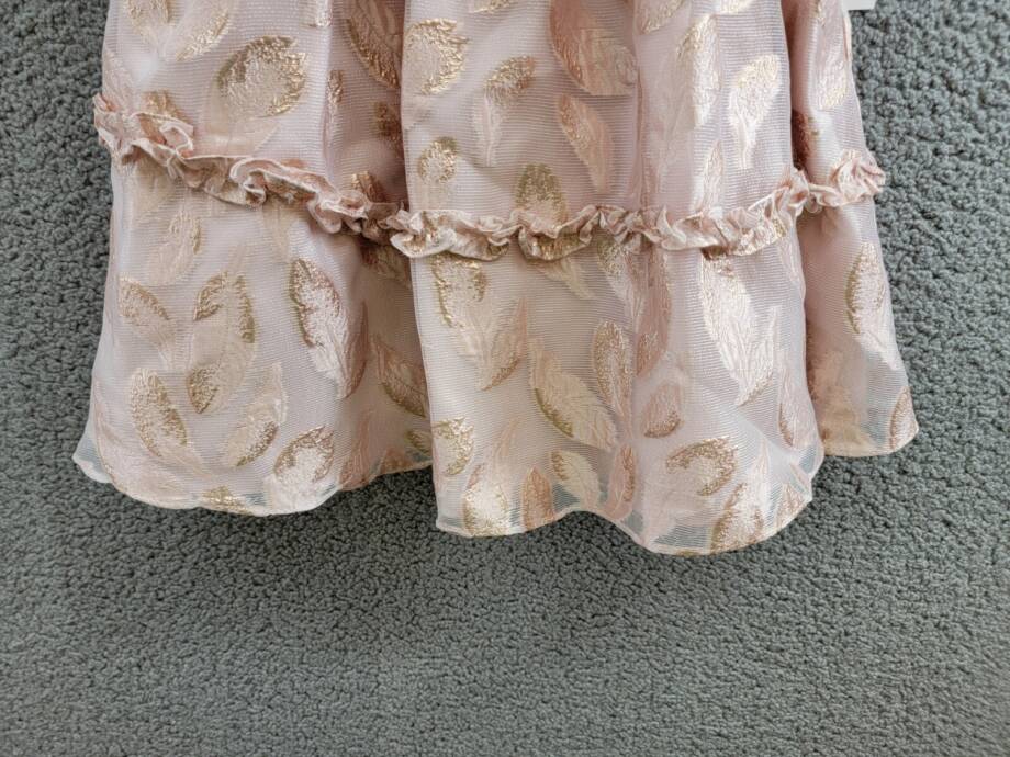 Rare Editions Puff-Sleeve Burnout Organza Dress Little Girls' 6 Blush Back Zip
