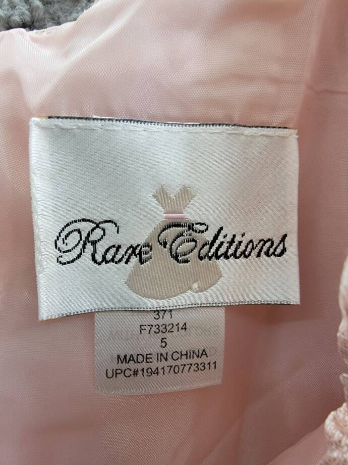 Rare Editions Puff-Sleeve Burnout Organza Dress Little Girls' 5 Blush Back Zip