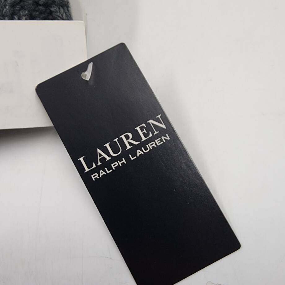 Lauren Ralph Lauren Cable Knit Beanie With Pom Women's One Size Gray Wool Blend