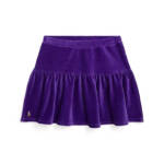 Polo Ralph Lauren Tiered Corduroy Skirt Big Girls L 12-14 Opulent Purple Pull On