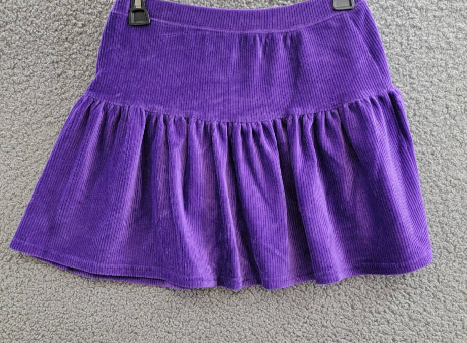 Polo Ralph Lauren Tiered Corduroy Skirt Big Girls L 12-14 Opulent Purple Pull On