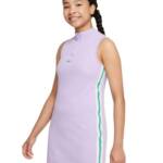 Nike Sportswear Mock-Neck Sleeveless Dress Big Girls L Light Purple Quarter Zip