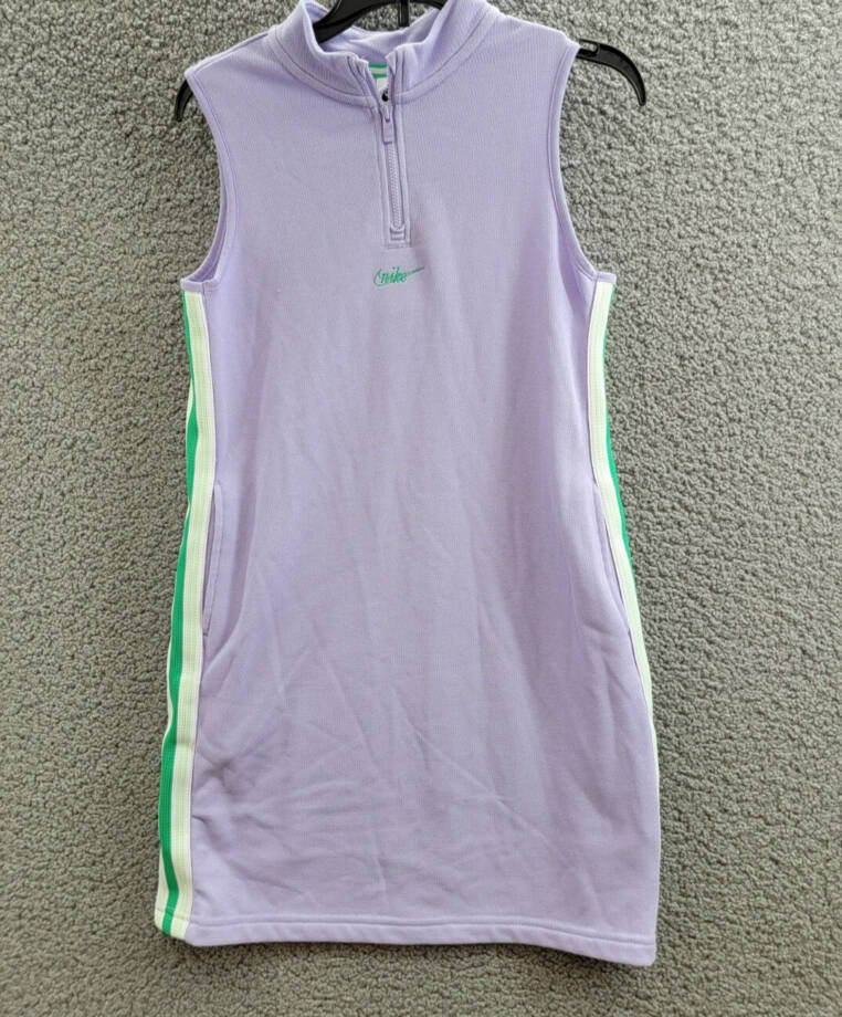 Nike Sportswear Mock-Neck Sleeveless Dress Big Girls L Light Purple Quarter Zip