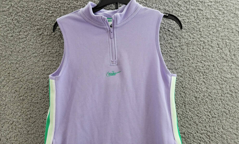 Nike Sportswear Mock-Neck Sleeveless Dress Big Girls L Light Purple Quarter Zip