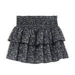 KatieJnyc Brooke Floral Print Skirt Girls' S Black Multi Smocked Elastic Waist