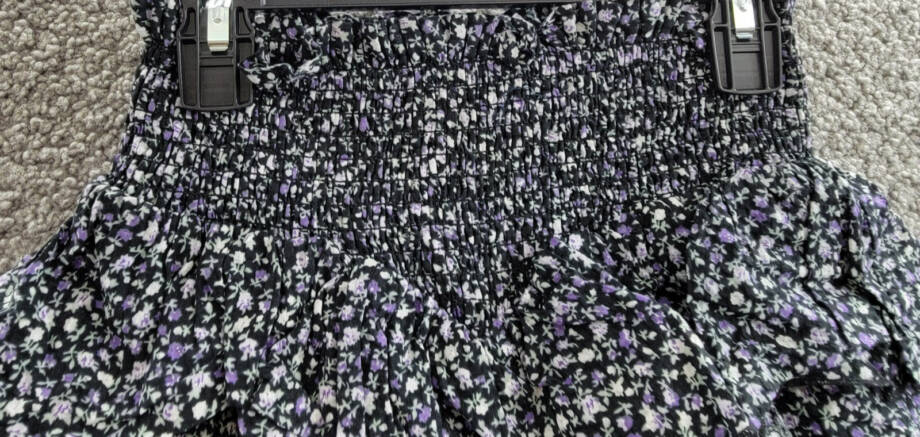 KatieJnyc Brooke Floral Print Skirt Girls' S Black Multi Smocked Elastic Waist