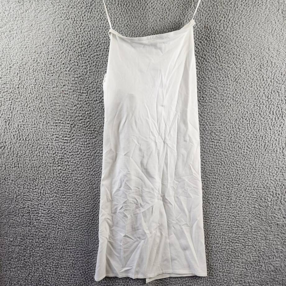 Another Mode Side Slit Rose Applique Skirt Women's S White Solid Pull On