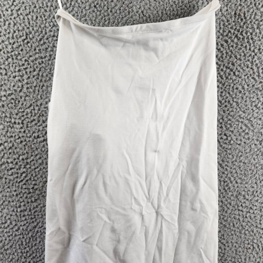 Another Mode Side Slit Rose Applique Skirt Women's S White Solid Pull On