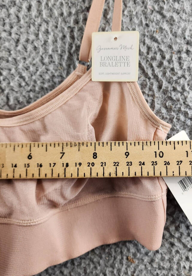 On Gossamer Mesh Longline Bralette Women's S Champagne Adjustable Strap Pullover