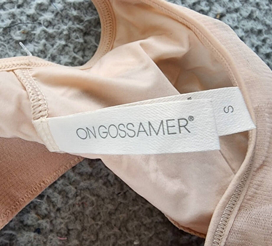On Gossamer Mesh Longline Bralette Women's S Champagne Adjustable Strap Pullover