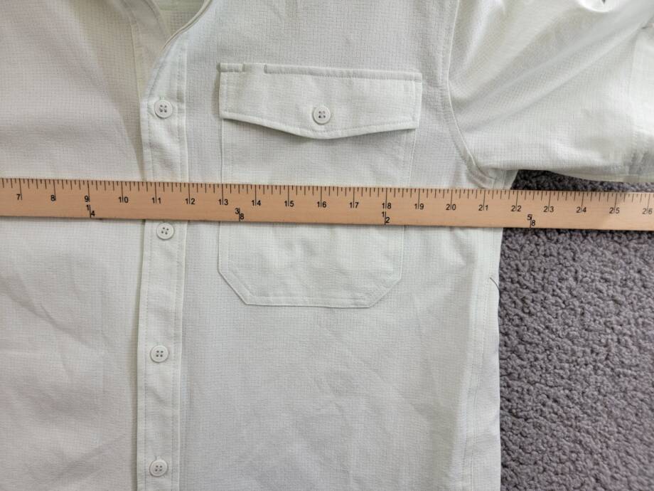 BASS OUTDOOR Trailer A.C. Short-Sleeve Shirt Men M Spread Collar Button Closure