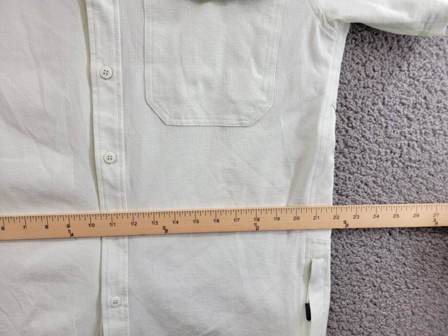 BASS OUTDOOR Trailer A.C. Short-Sleeve Shirt Men M Spread Collar Button Closure