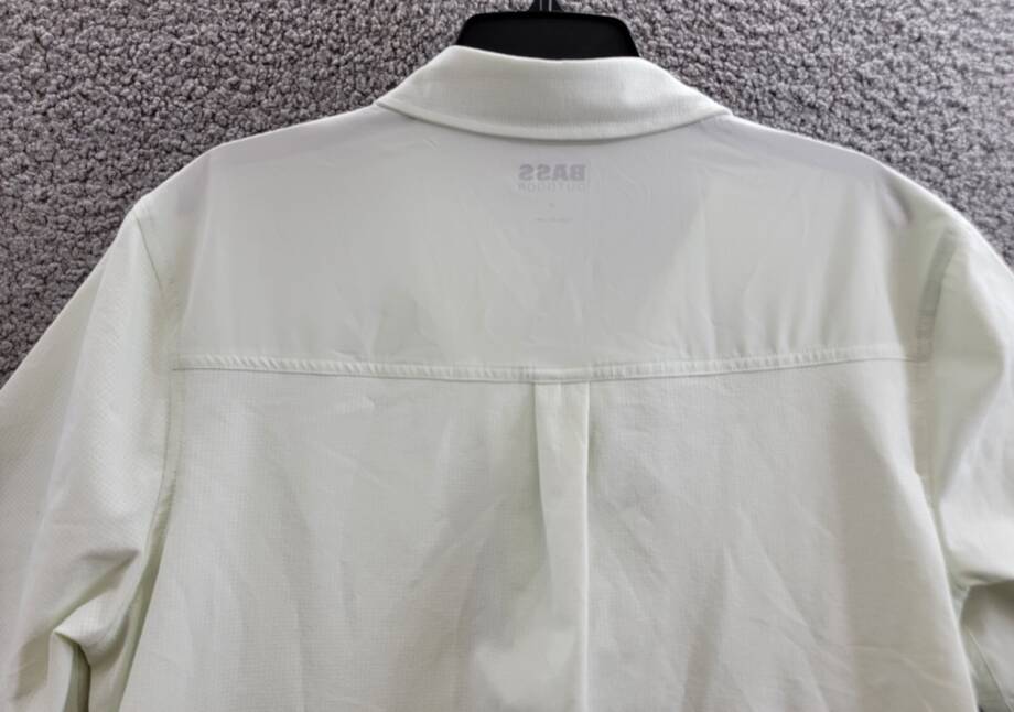 BASS OUTDOOR Trailer A.C. Short-Sleeve Shirt Men M Spread Collar Button Closure
