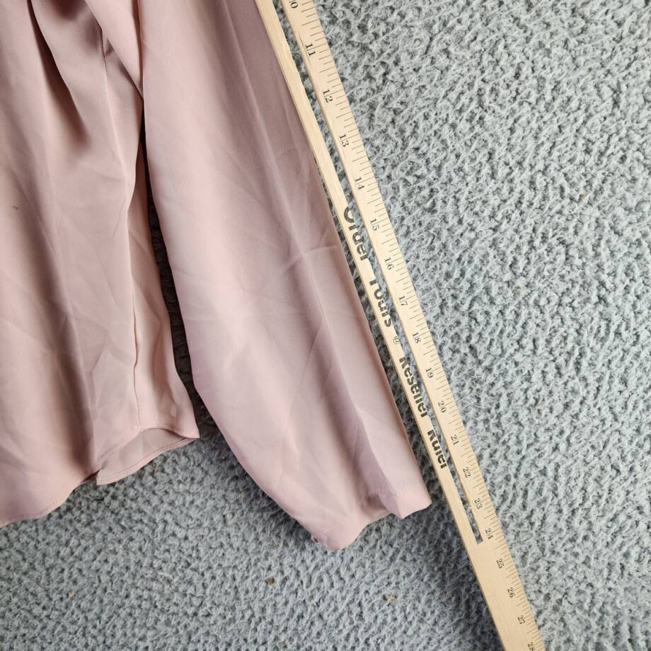Milano Collared Henley Blouse Women's Medium Mauve Solid Long Sleeve Pullover
