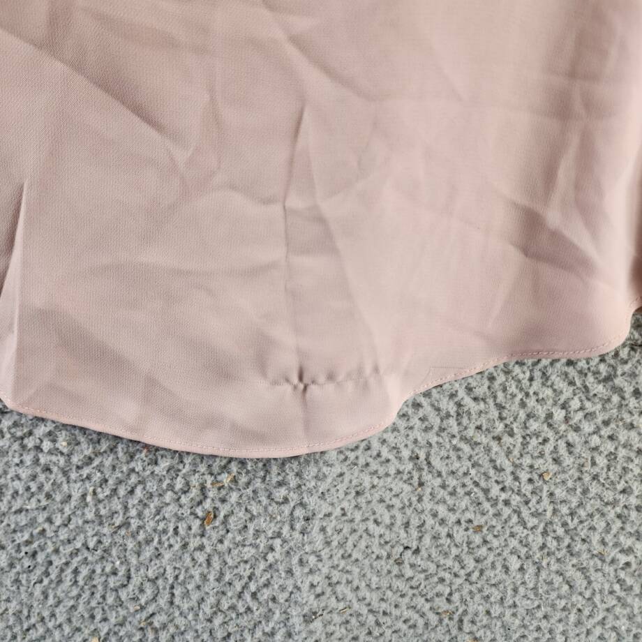 Milano Collared Henley Blouse Women's Medium Mauve Solid Long Sleeve Pullover
