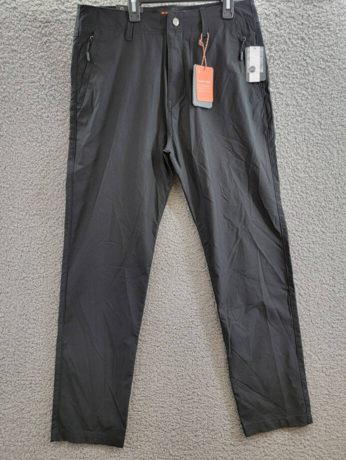 Bass Outdoor Straight-Fit Traveler Pants Men's 32 Caviar Button Zip Closure