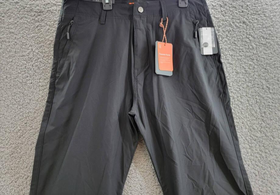 Bass Outdoor Straight-Fit Traveler Pants Men's 32 Caviar Button Zip Closure