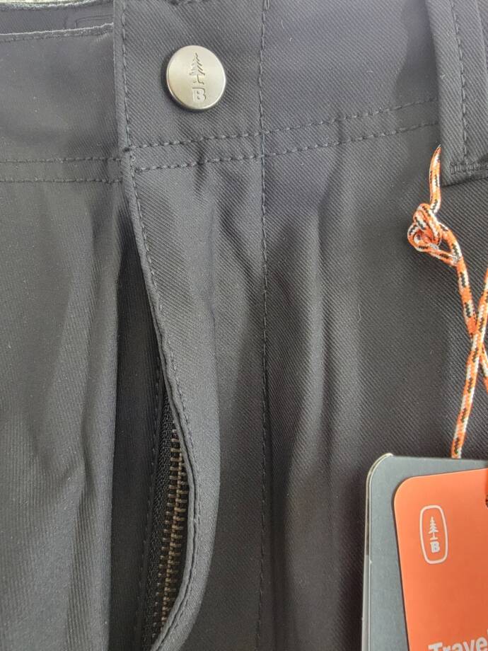 Bass Outdoor Straight-Fit Traveler Pants Men's 32 Caviar Button Zip Closure