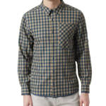BASS OUTDOOR Cool Plaid Long-Sleeve Shirt Mens S Kelp Small Buffalo Patch Pocket
