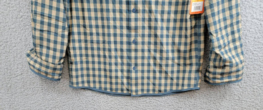 BASS OUTDOOR Cool Plaid Long-Sleeve Shirt Mens S Kelp Small Buffalo Patch Pocket