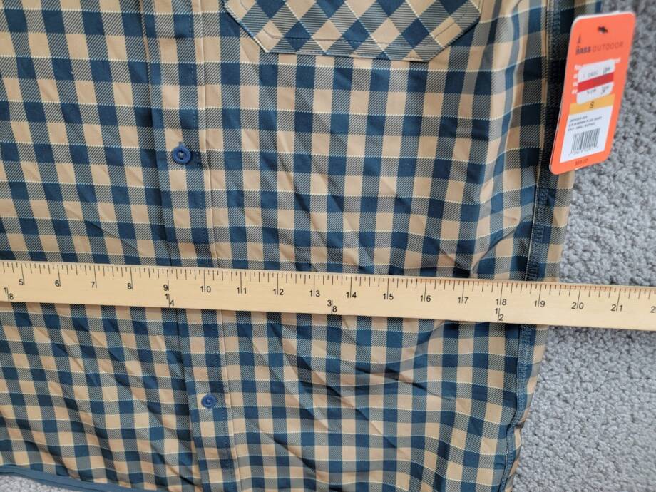 BASS OUTDOOR Cool Plaid Long-Sleeve Shirt Mens S Kelp Small Buffalo Patch Pocket