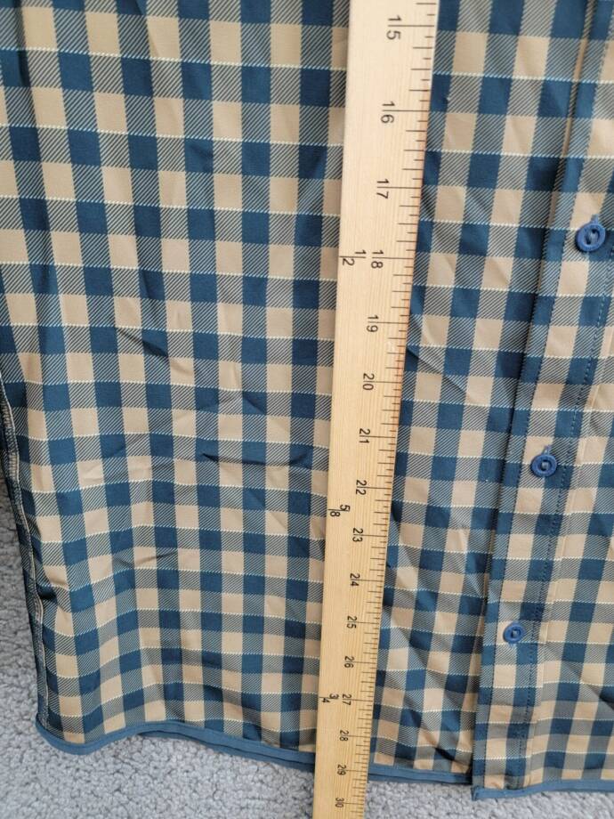 BASS OUTDOOR Cool Plaid Long-Sleeve Shirt Mens S Kelp Small Buffalo Patch Pocket