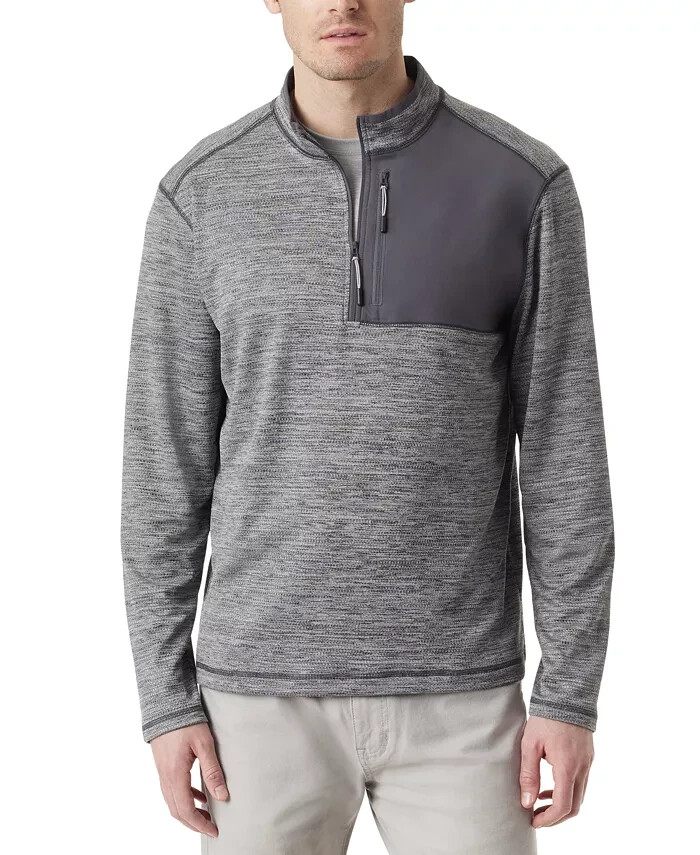 BASS OUTDOOR Climber Quarter-Zip Pullover Men's XL Forged Iron Mock Neck L/S~