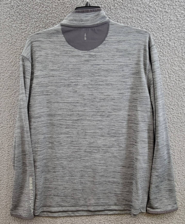 BASS OUTDOOR Climber Quarter-Zip Pullover Men's XL Forged Iron Mock Neck L/S~