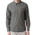 Bass Outdoor Cool Plaid Long-Sleeve Shirt Men's L Kelp Small Buffalo Collared